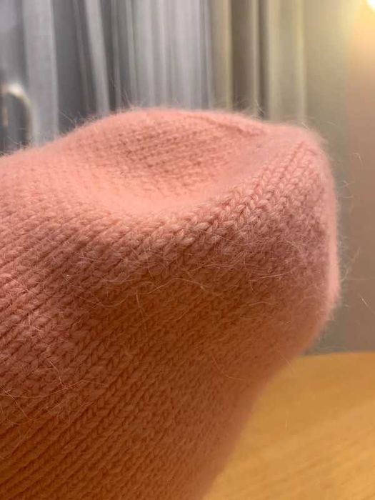 Czapka morelowa 40% angora NOWA