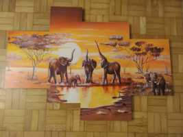 Słonie obraz z czterech części