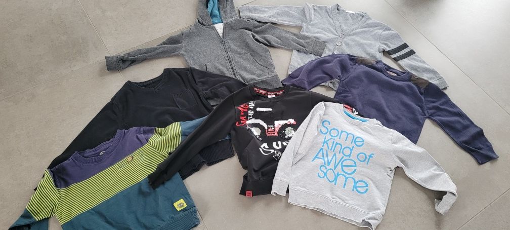 7 sztuk sweterki bluzy paka zestaw komplet dla chlopaka 110 116