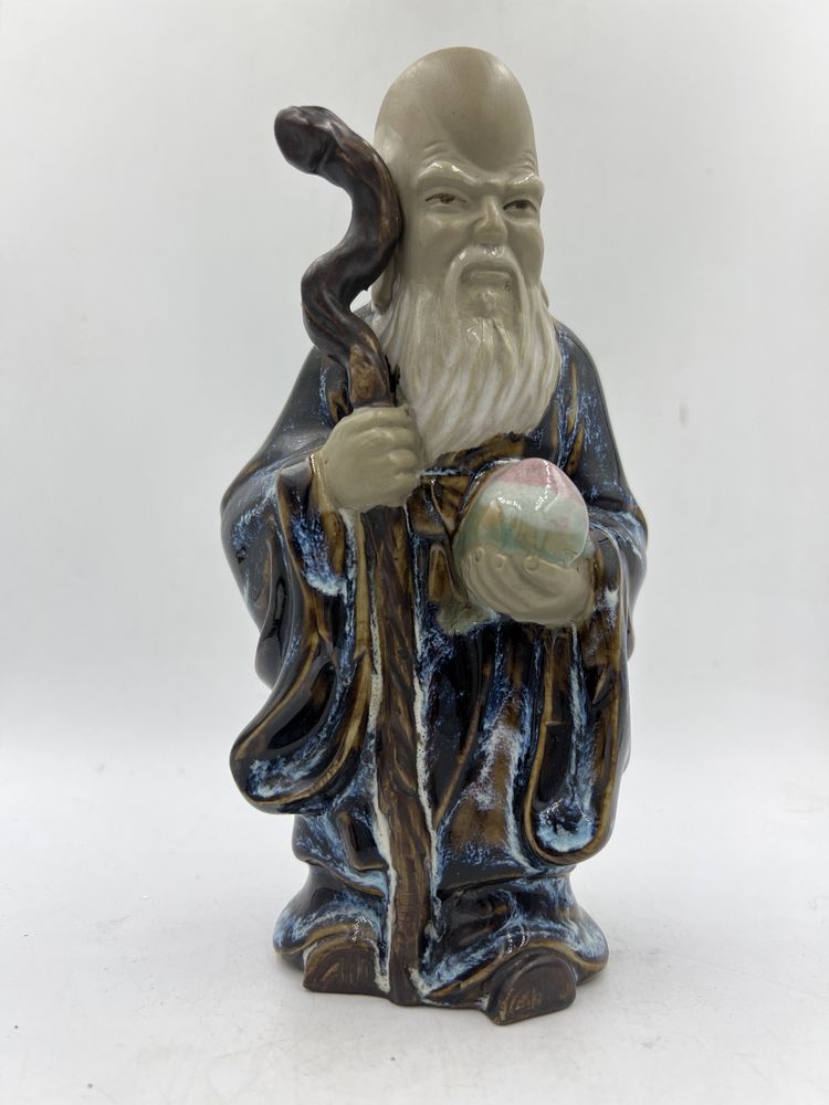 Chińska figurka ceramika SHIWAN mędrzec vintage szkliwona B41/42640