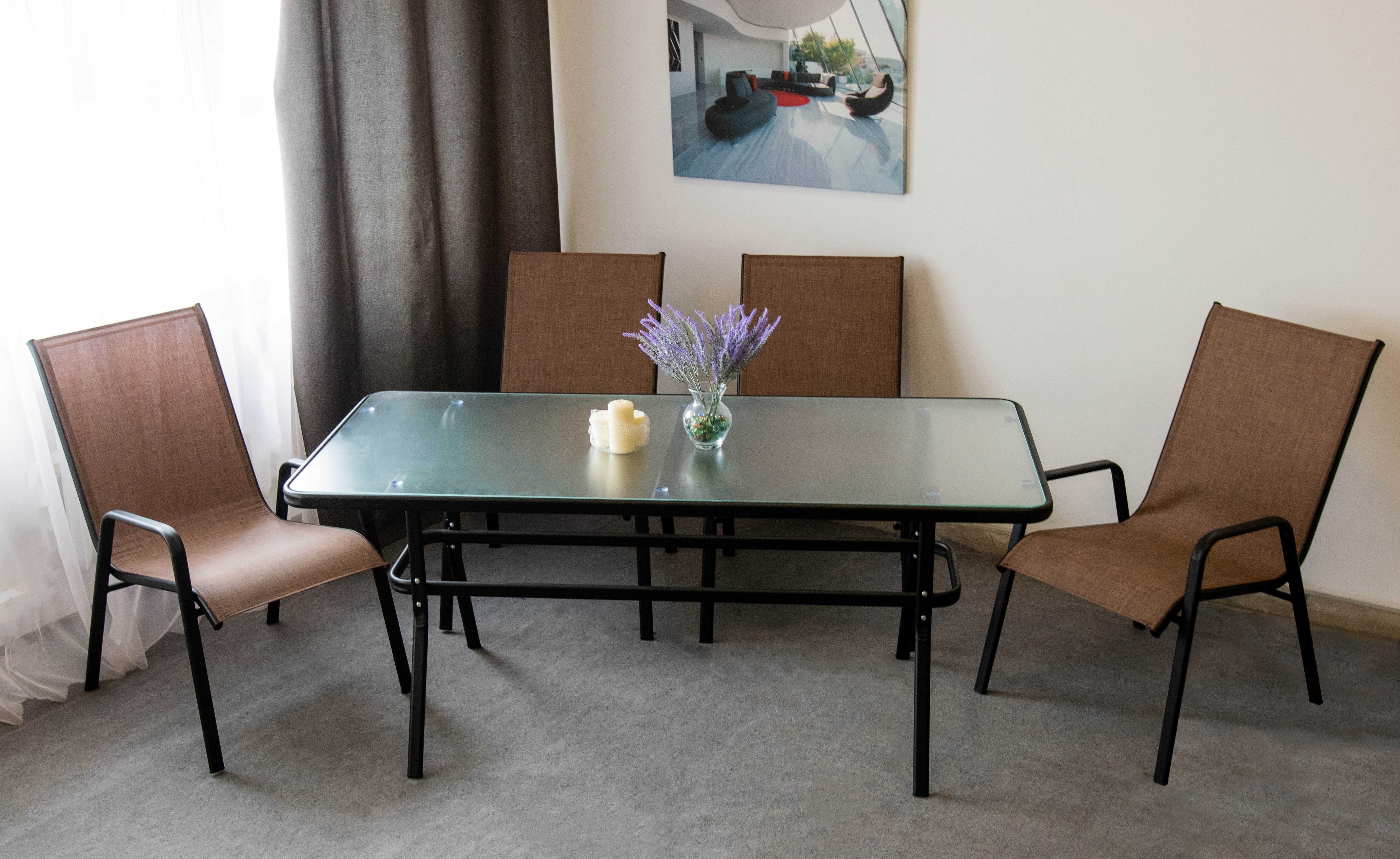 Садовый Комплект Мебели . Кухонный стол и кресла стулья из текстилена