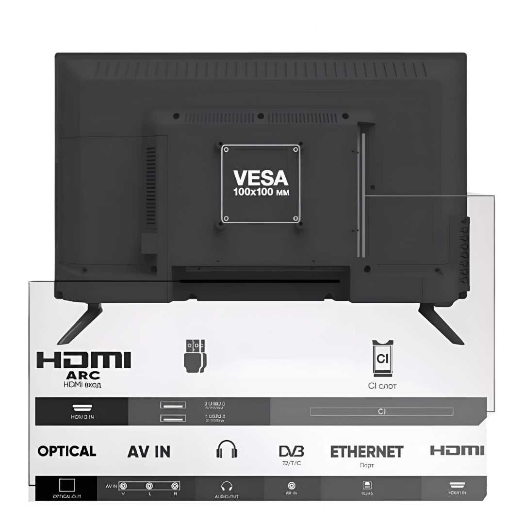 Телевизор Самсунг 32 дюйма Смарт + Т2, WIFI, Bluetooth, 4К, Android 14