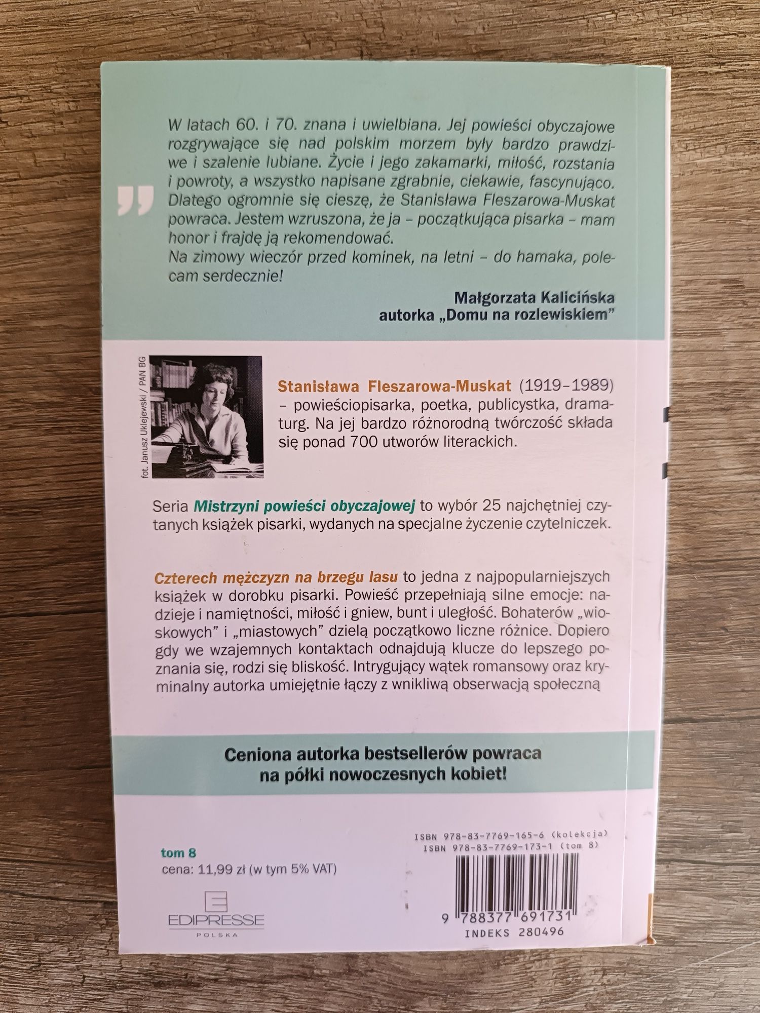 Czterech mężczyzn na brzegu lasu Stanisława Fleszarowa Muskat