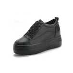 Czarne Damskie Sneakersy na Platformie