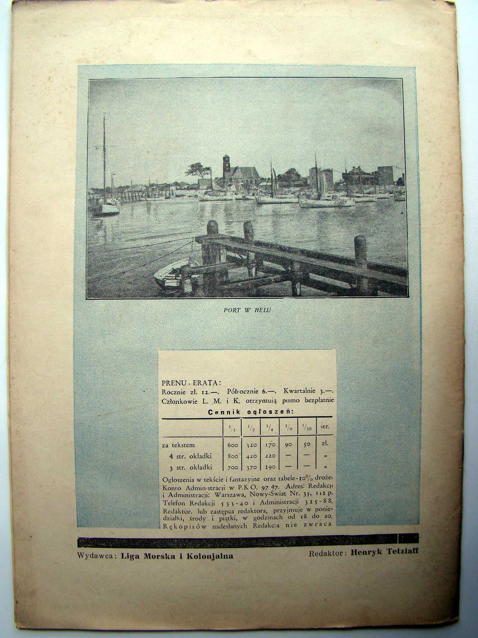Morze - czerwiec 1933. Nr 6. Rok X. Organ Ligi Morskiej i Kolonialnej