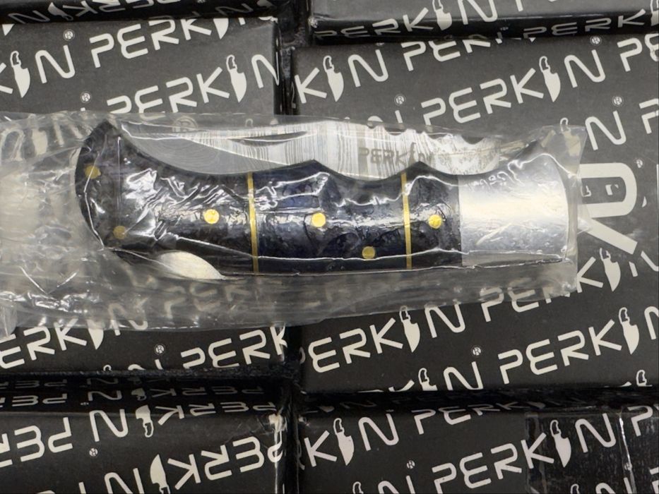 Perkin Nóż Składany 16,5cm- Stal Damasceńska, Lock Back, etui