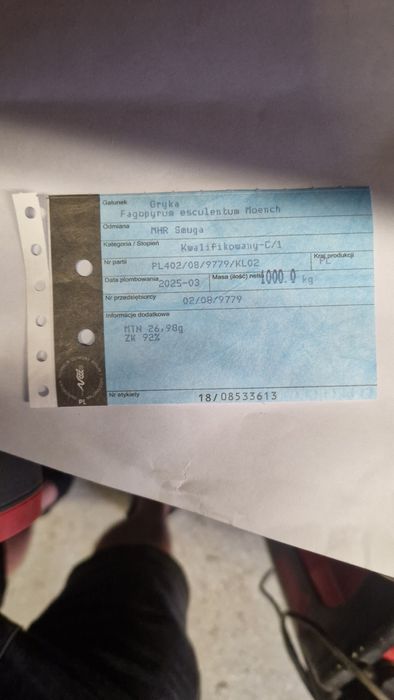 Gryka do siewu Smuga, Kwalifikat C1, faktura vat integrowana produkcja