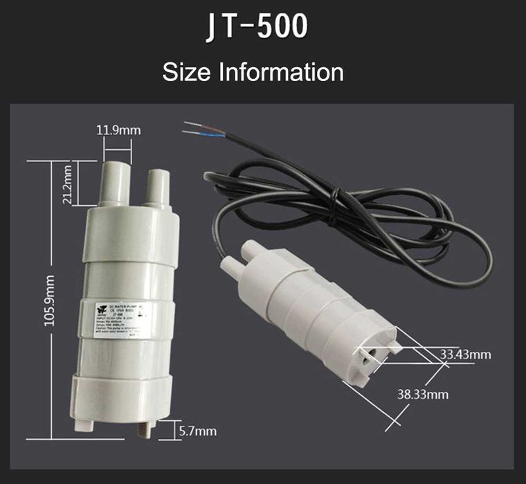 Pompa zanurzeniowa JT-500 12 V, 600 l/h, pompa zanurzeniowa 12 V