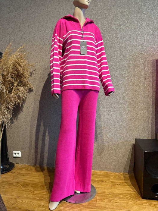 Новый.Розовый женский костюм овер сайс