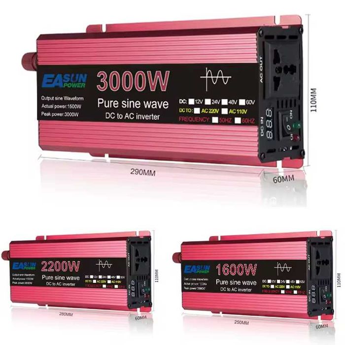 Інвертор 12v 2200Вт Easun Power Чиста синусоїда