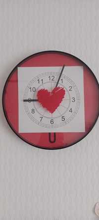 Zegar czerwony, średnica 30 cm