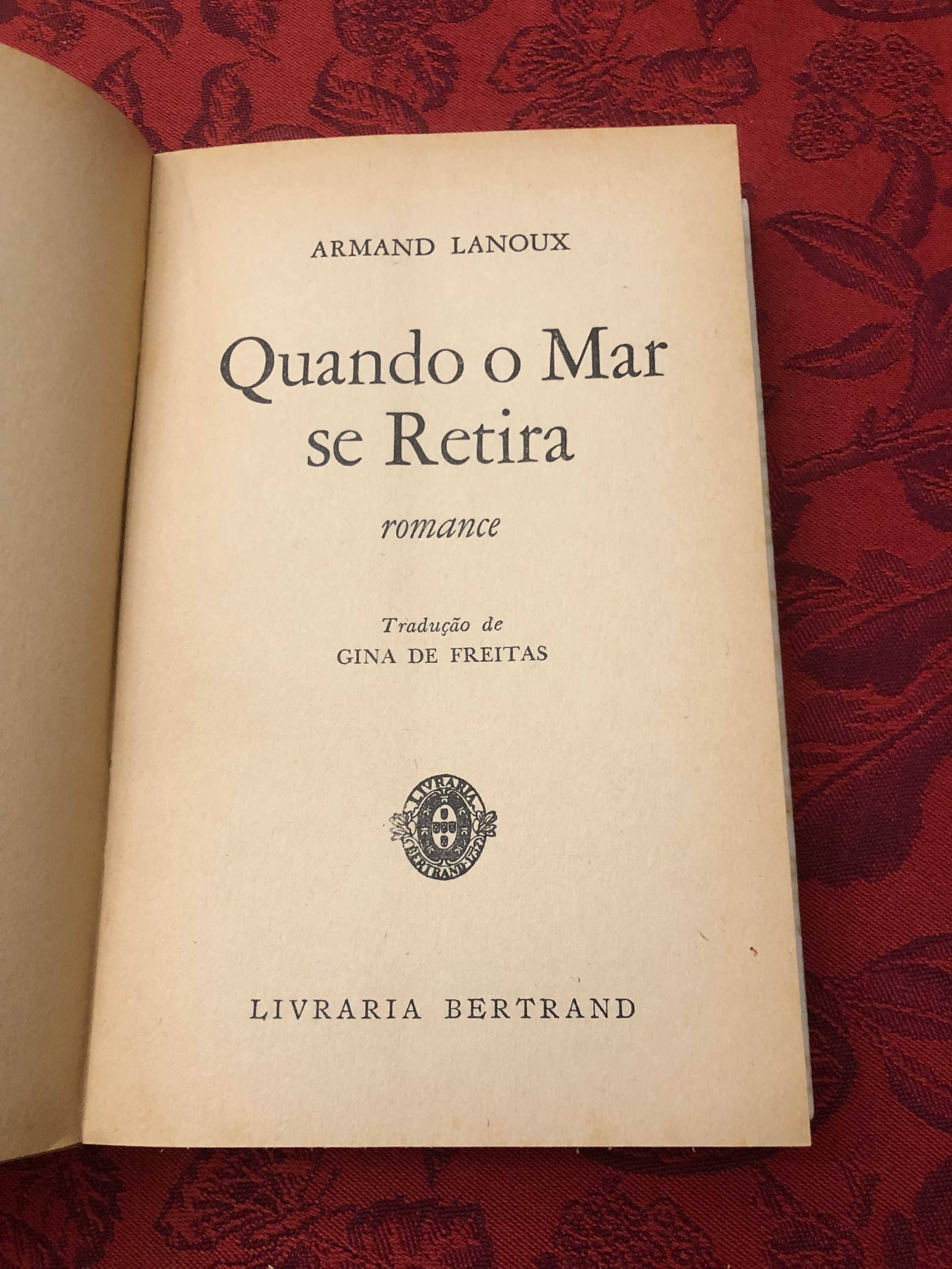 QUANDO O MAR SE RETIRA   Armand Lanoux  portes grátis