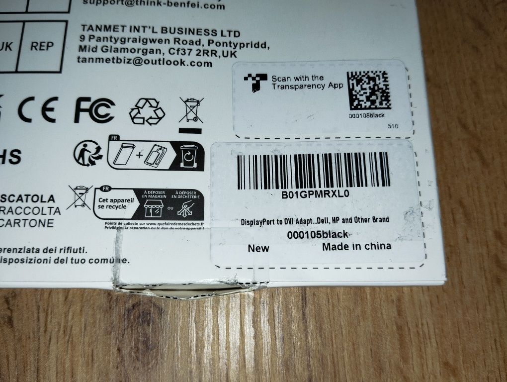 Przewód Benfei Displayport DVI