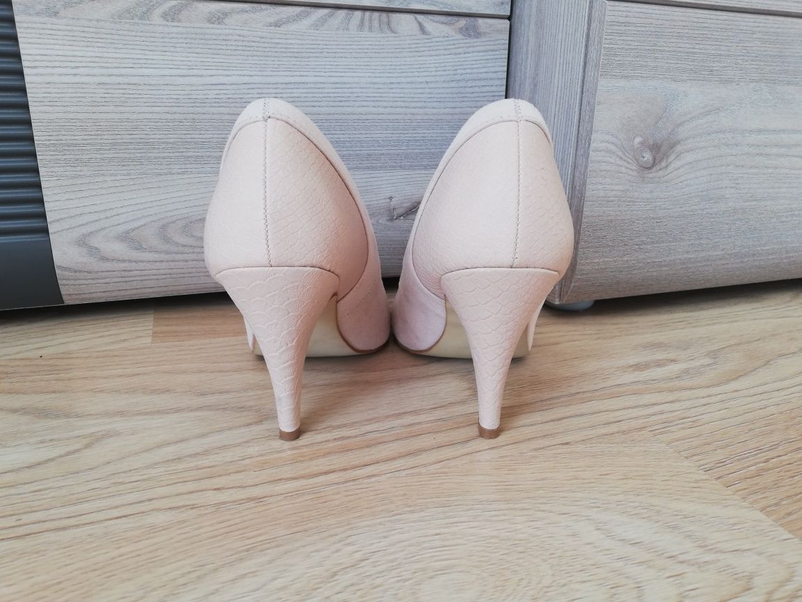Buty ślubne weselne jasny róż WideFit extra comfort r. 40/41