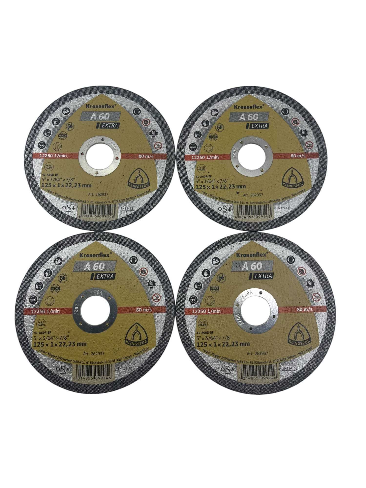 4 Tarcze T41 125x1x22,23 mm A60 EXTRA INOX KLINGSPOR (262937)