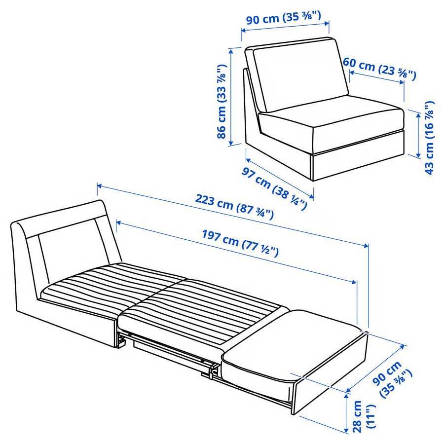 Ikea Sofa/cama Kivik com Repousa-pés