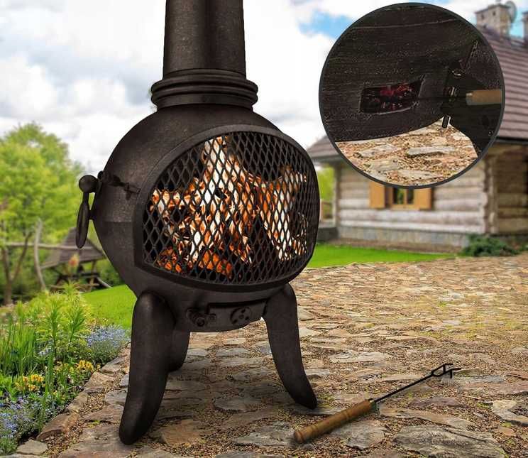 Zewnętrzny kominek ogrodowy 43 x 43 x 108