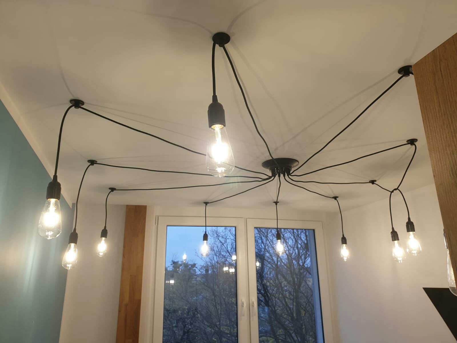 Żyrandol lampa osmiornica pajęczyna pająk