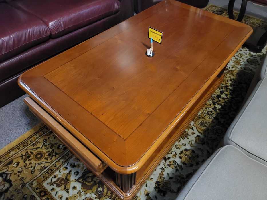 Grande mesa de centro em madeira maciça com gavetas - óptimo est