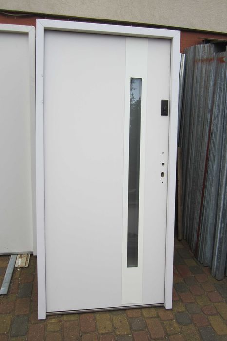 Nowe Drzwi zewnętrzne ocieplane z szybą 100x210 Lewe Prawe 70mm białe