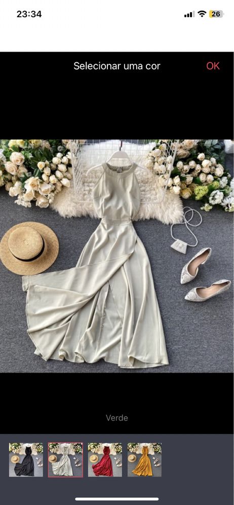 Vestido Aliexpress elegante primavera/verão