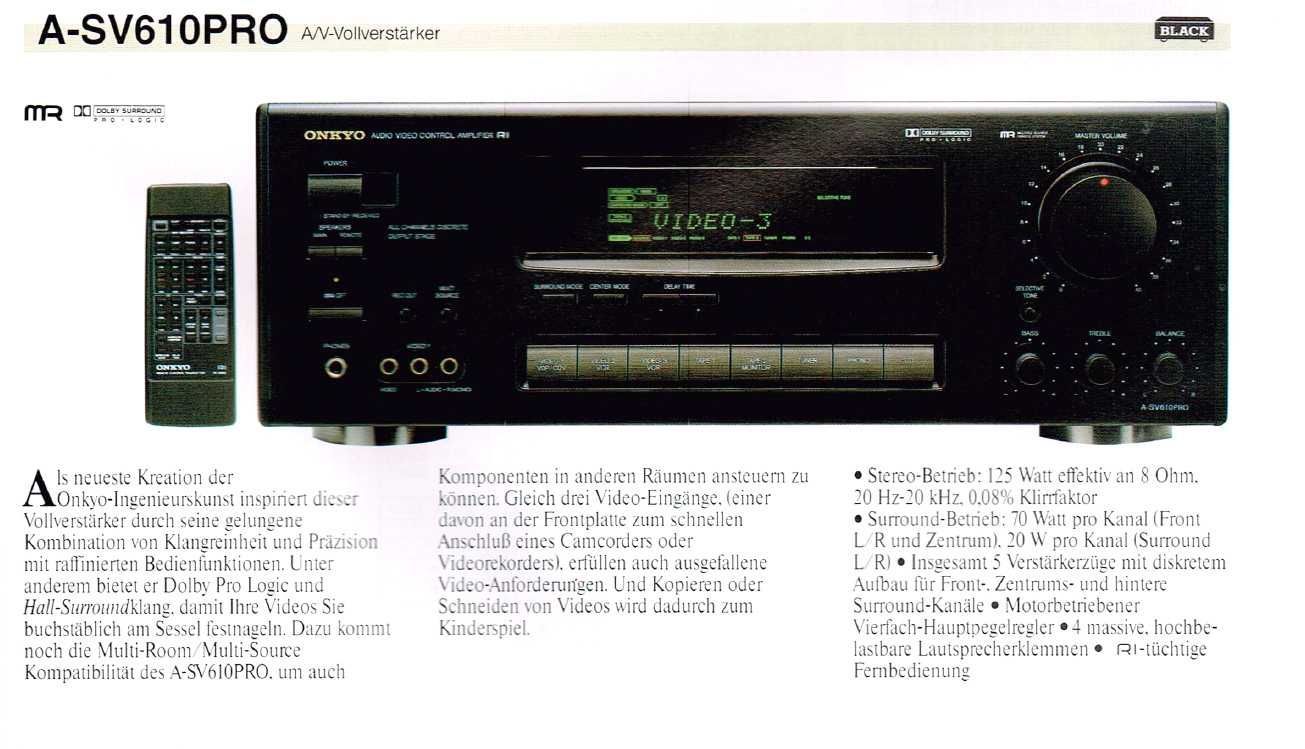 Onkyo A-SV610PRO Amplituner Receiver Wzmacniacz Audio Video Control
