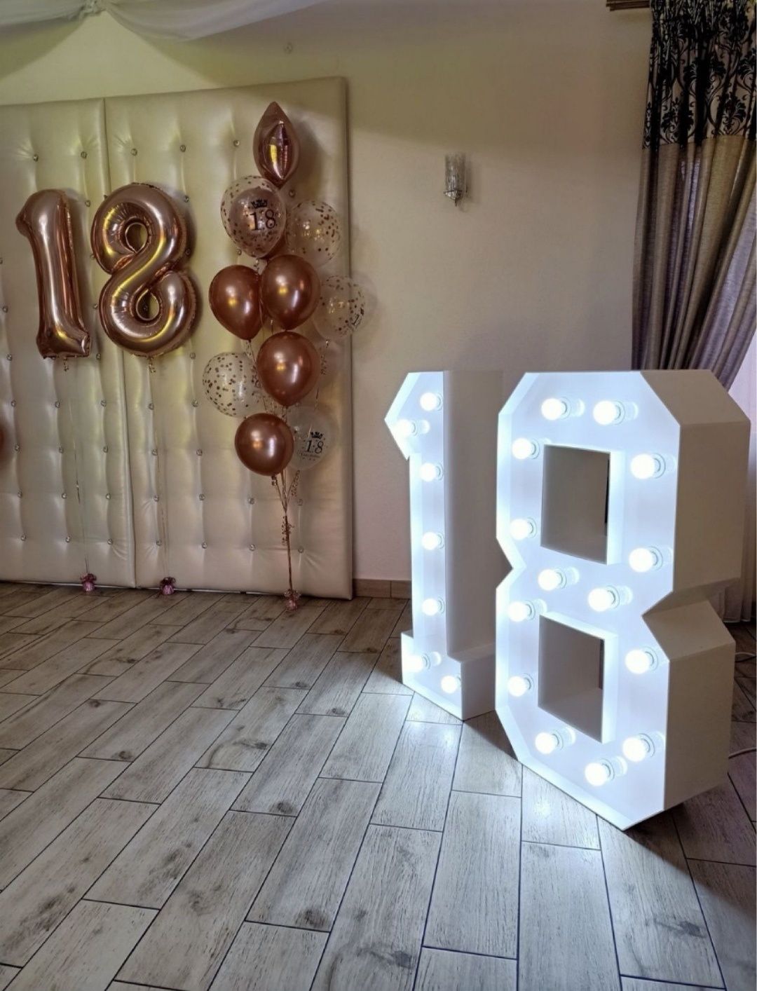 Napis LED 18 dekoracja 3D osiemnastka ścianka
