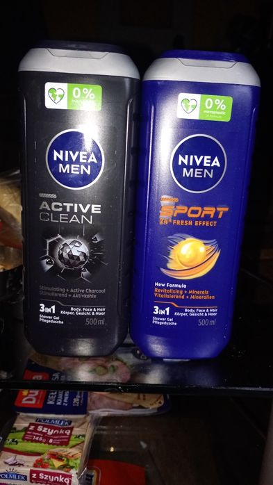 Żel pod prysznic  Nivea Men Sport, i Active Clean.