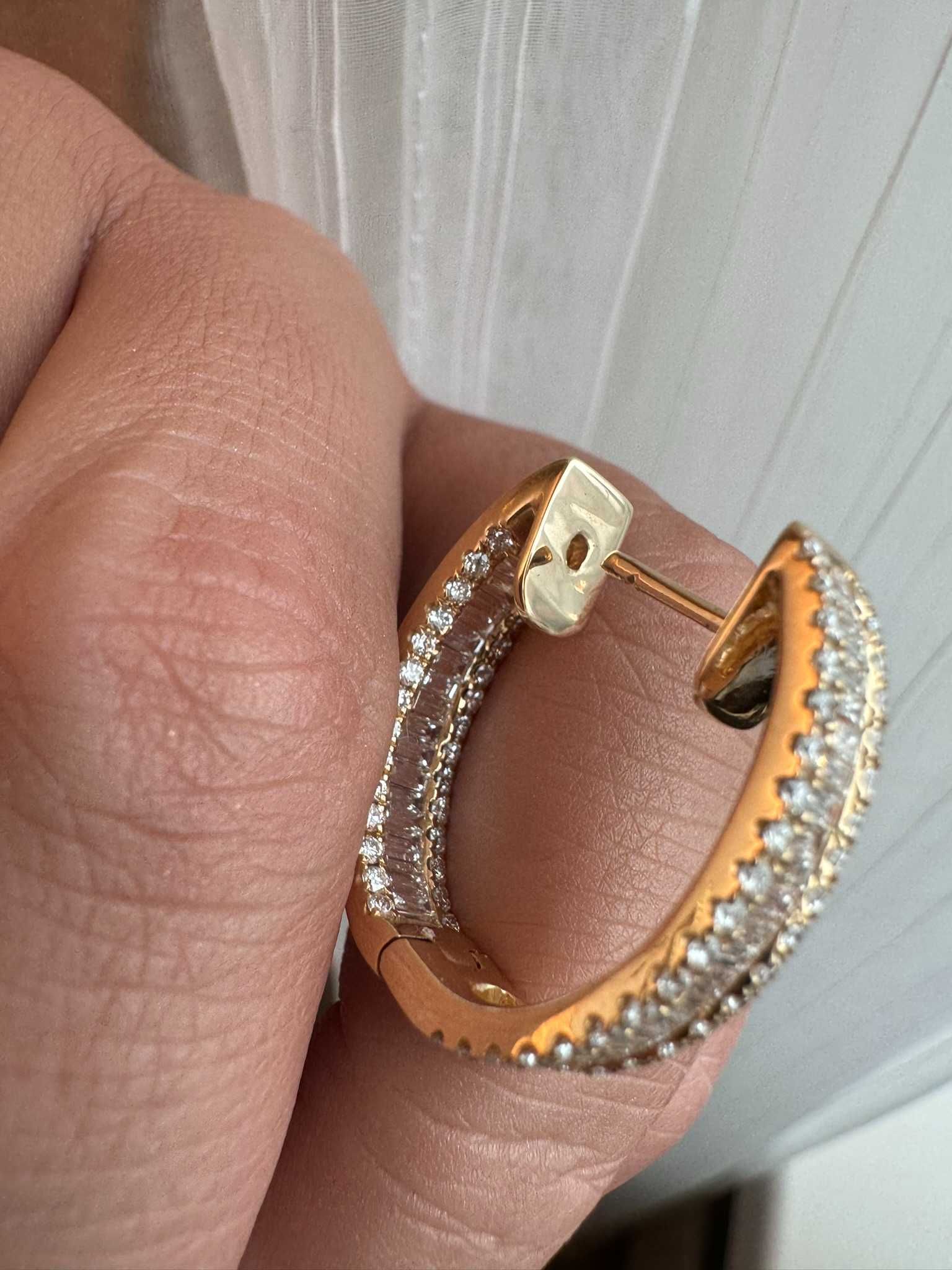 Kolczyki z naturalnymi diamentami 3.25 CT bagiety Infinity