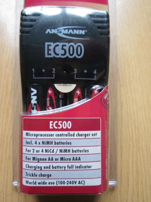 Зарядное устройство ANSMANN EC500 на 4 АА-ААА, новое, запечатанное