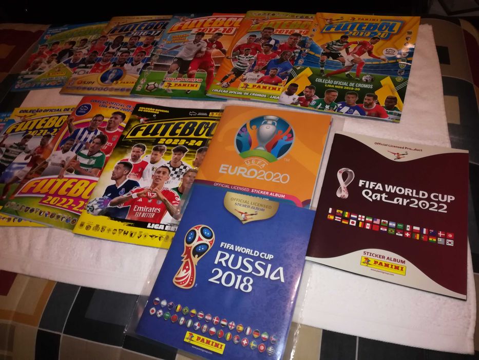 cadernetas de cromos (liga nos, bwin, betclic, europeu, mundial)