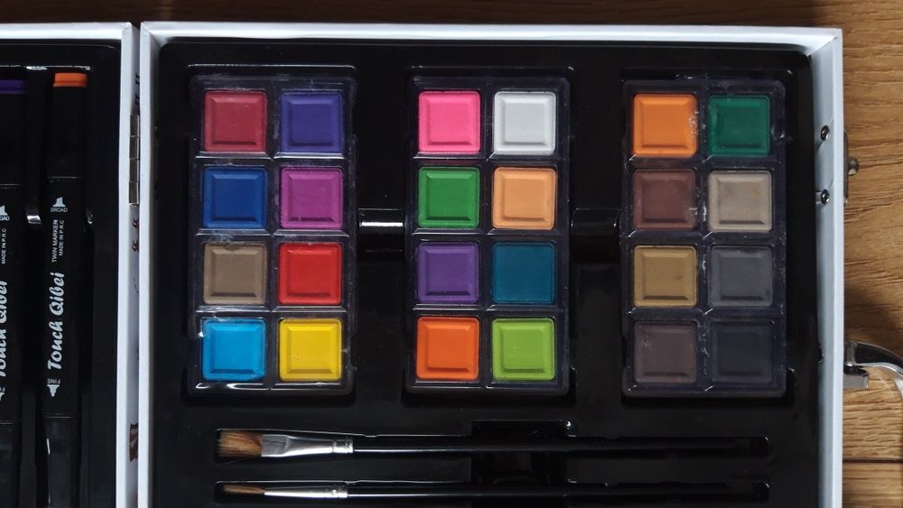 Великий набір для малювання кейс валіза з рускою фарби маркери олівці