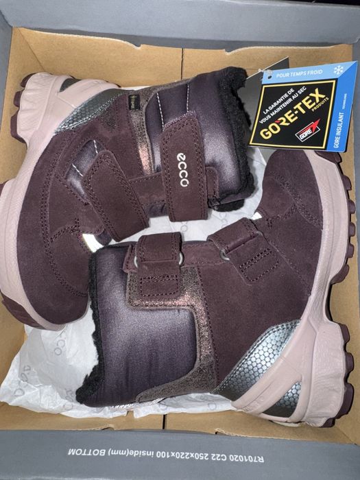 Зимові черевики Ecco biom hike бордові 23-25