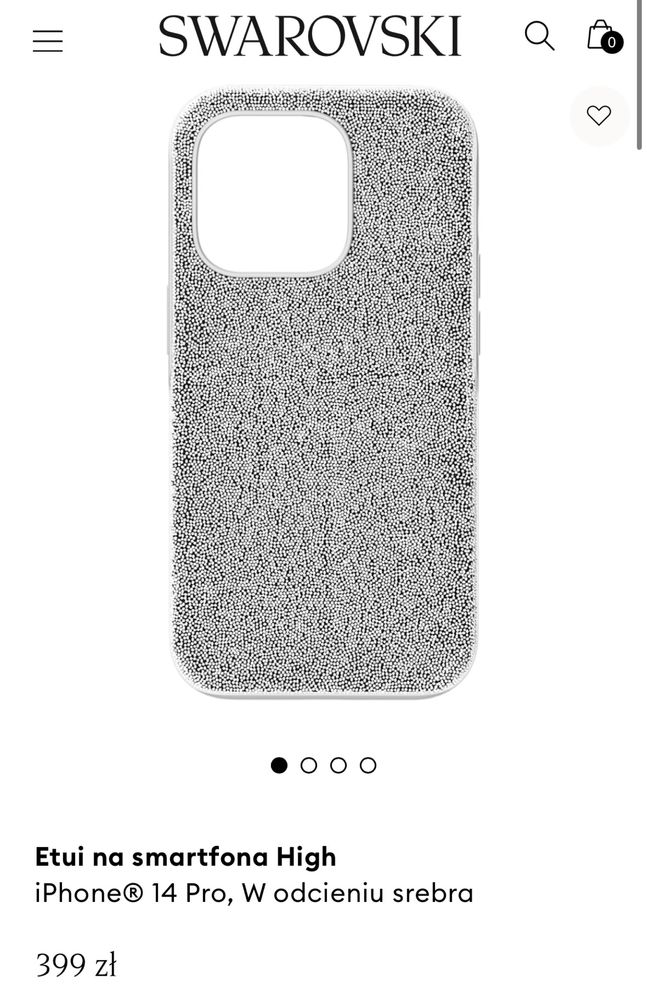 Nowe etui case Swarovski srebrny błyszczące kryształki  iPhone 14 Pro