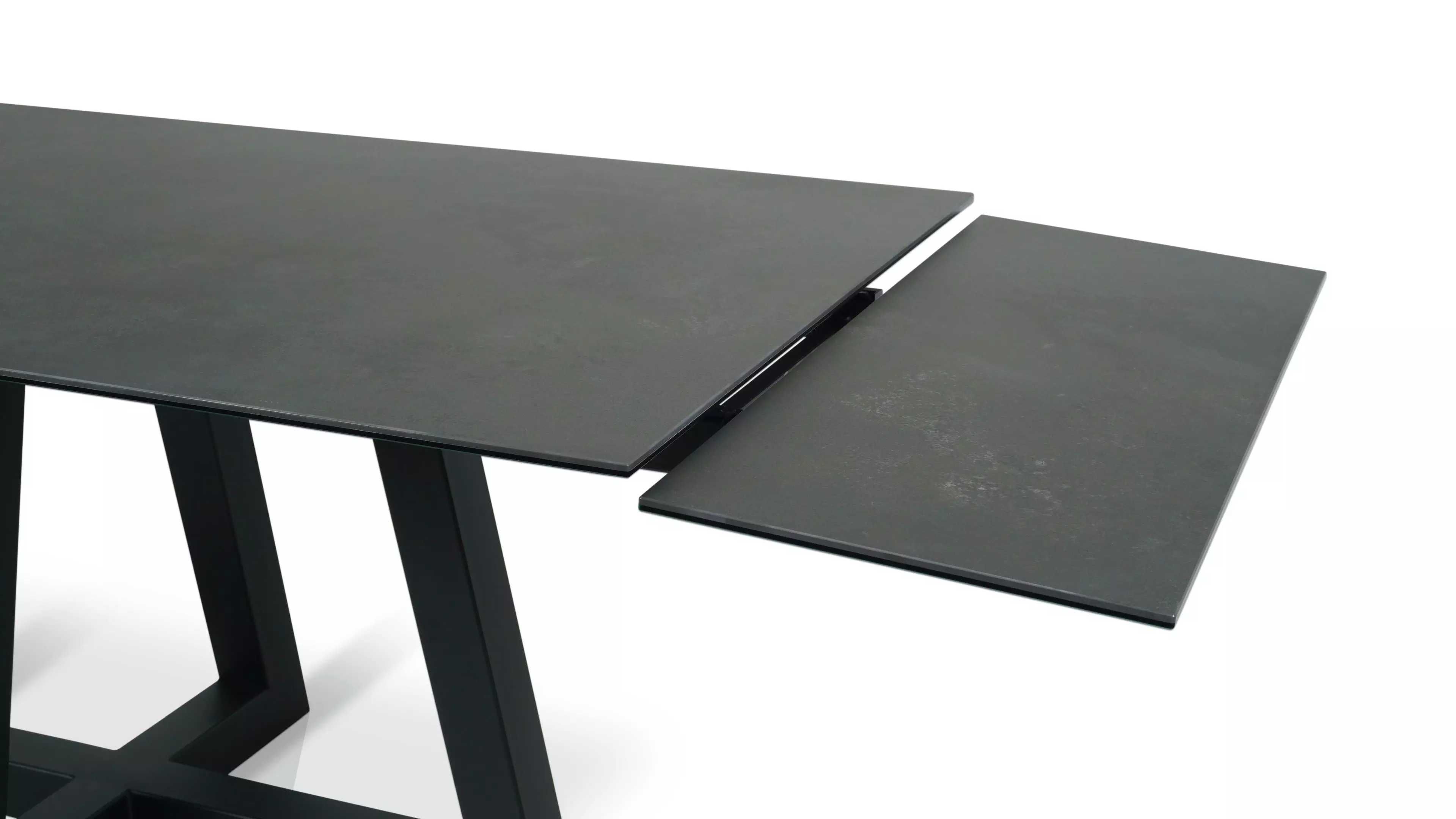 Stół IKON blat spiek Ossido Nero 180 cm x 90 cm + 2 x 40 cm