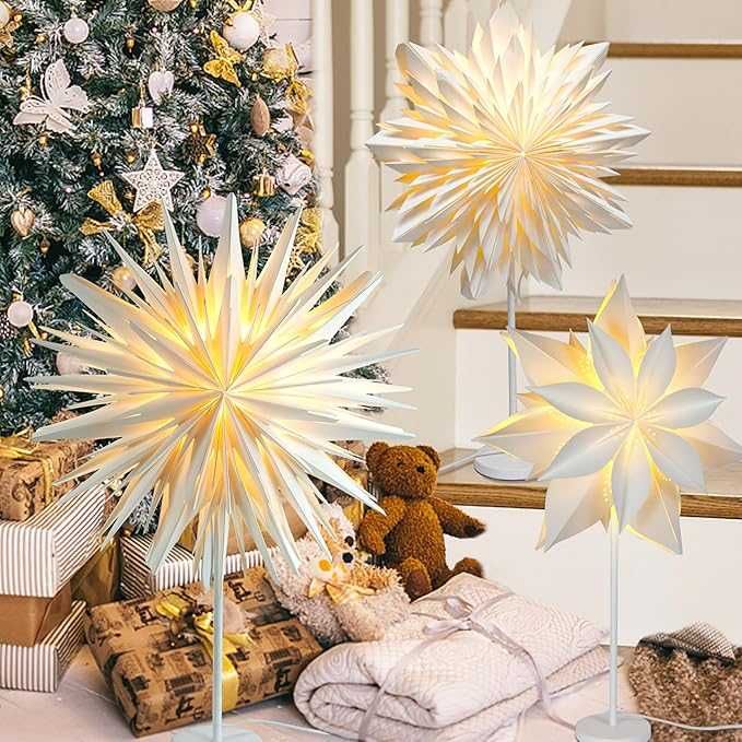Podświetlana gwiazda LED 47 cm biała – Gwiazda świąteczna