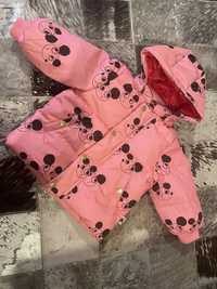 Kurtka zimowa Mini Rodini myszki różowa