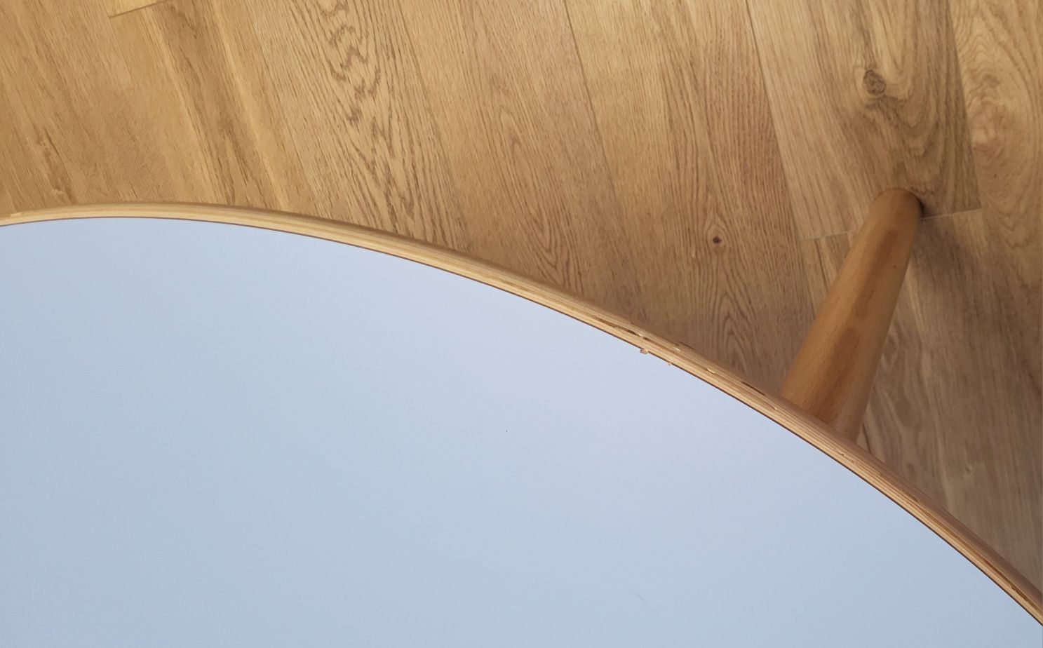 Stół Bambino Blat Flexi okrągły 120 cm solidny, kółka - niebieski