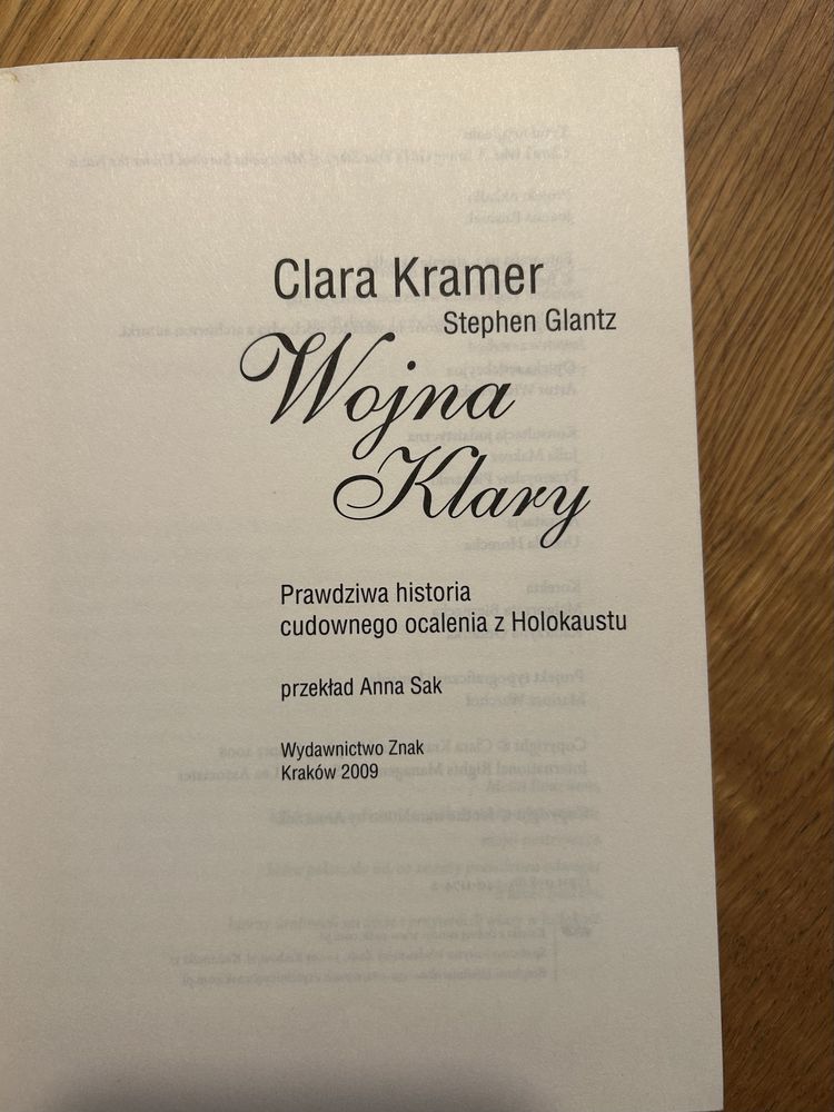 Wojna Klary - Clara Kramer ksiazka