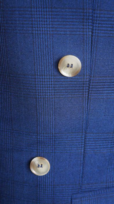 Garnitur Dwurzędowy Nowy Lavard Roz. 46 Kol. Granat Krata Fit