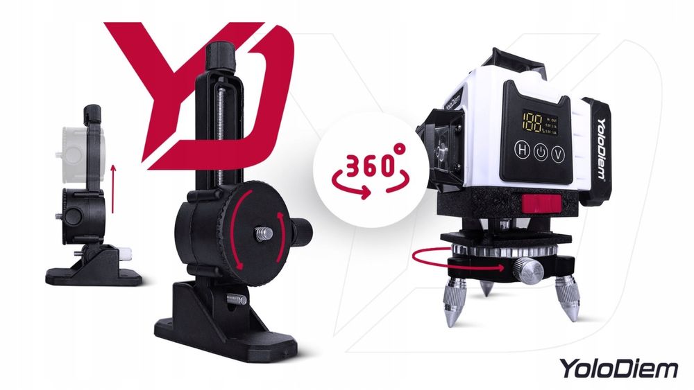 SUPER nowy! 360! Laser krzyzowy moernik niwelator