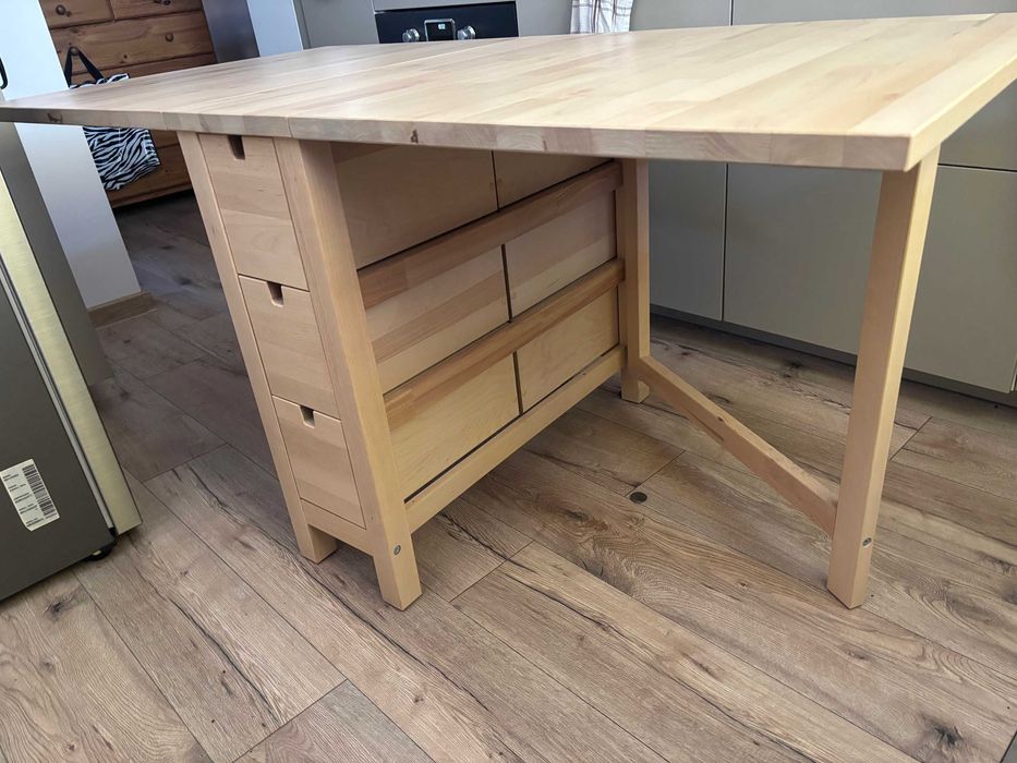 Stół NORDEN IKEA z opuszczanym blatem, brzoza, 26/89/152x80 cm
