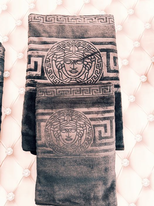 Nowe ręczniki mikrofibry komplet 2sztuki grecki wzór Versace