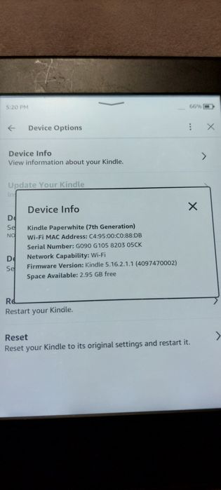 Kindle Paperwhite 7th  Generacji  3 GB pamięci