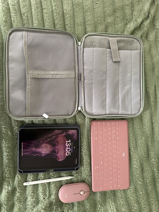 IPad mini 6 gen. +apple pencil, klawiatura, myszka, etui, pokrowiec