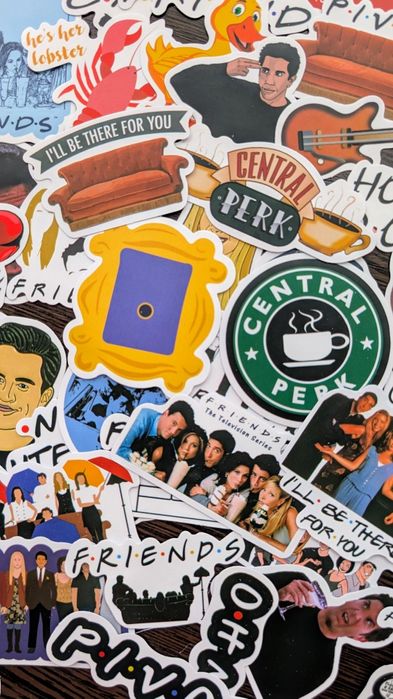 Набор наклеек сериал друзья friends стикеры наклейки на ноутбук