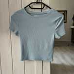 Koszulka crop top niebieska basic krótki rękaw