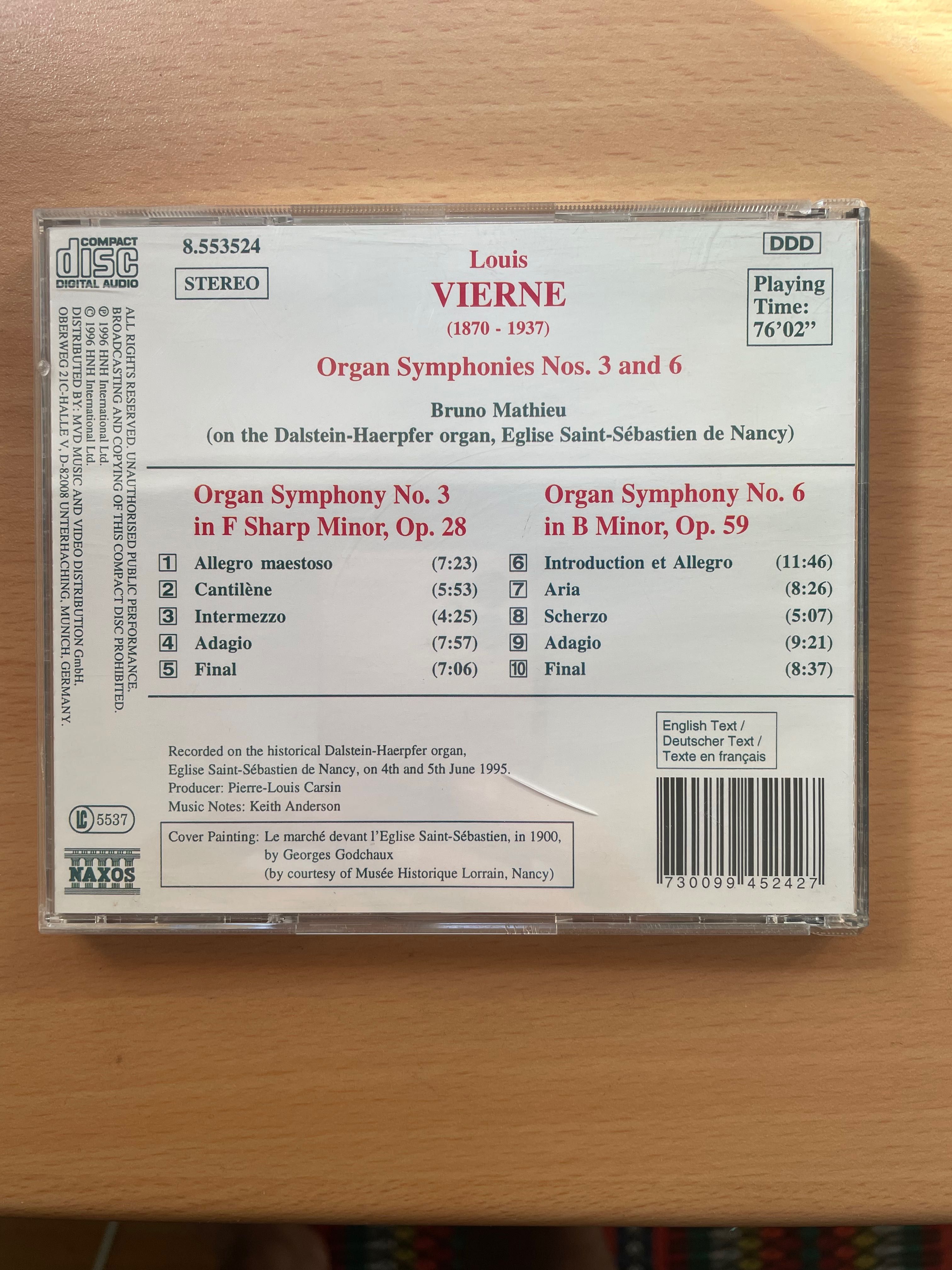 CD Vierne, Bruno Mathieu: Organ Symphonies Nos. 3 And 6