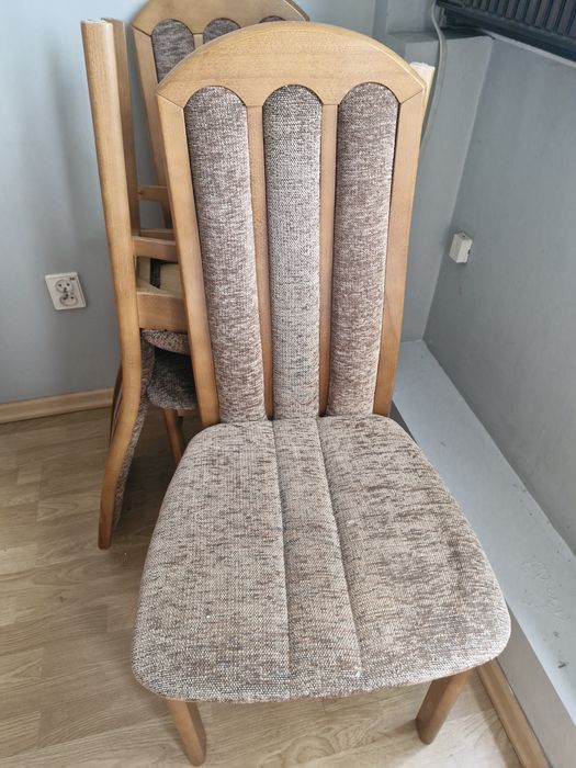 Krzesło tapicerowane 4 szt. drewniane