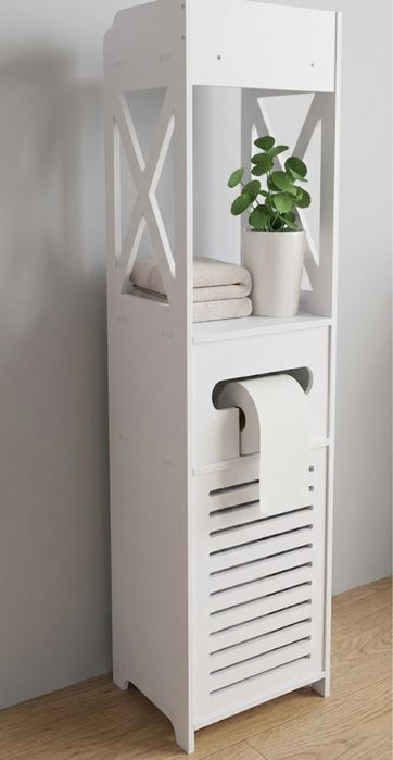 Szafka łazienkowa stojąca słupek na papier toaletowy organizer